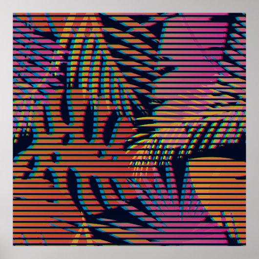 熱帯植物とシームレスな熱帯パターン。ハ ポスター (正面)