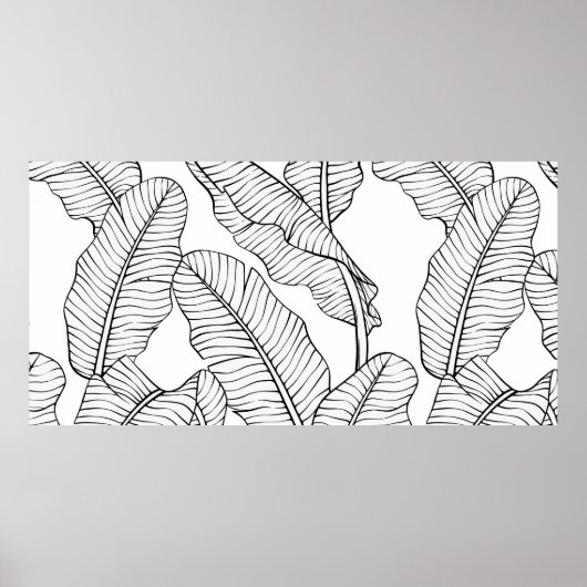 熱帯植物と花のシームレスなパターン。ジュン ポスター (正面)