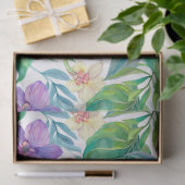 熱帯植物と花のパターン 薄葉紙 (ギフト)