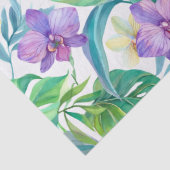 熱帯植物と花のパターン 薄葉紙 (詳細)