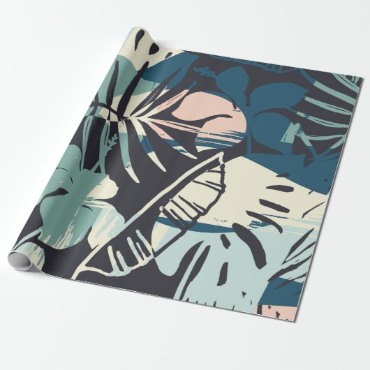 熱帯植物と ラッピングペーパー (アンロールド)