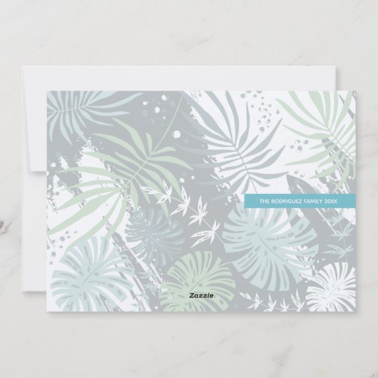 熱帯植物のクリスマスフォト シーズンカード (裏面)