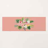 熱帯植物のフローラのモダン葉 ヨガマット (裏面(横))