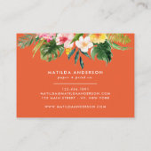熱帯植物のフローラのモダン葉 名刺 (裏面)