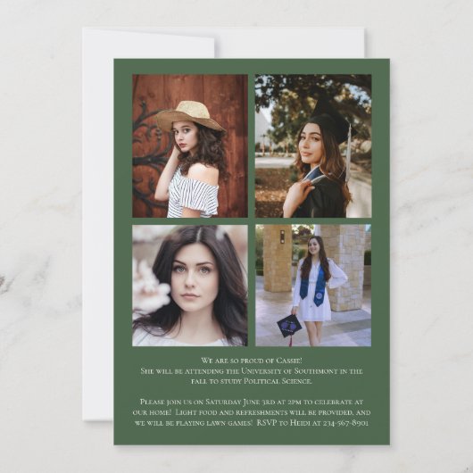 熱帯植物の卒業発表 招待状 (裏面)