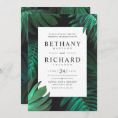 熱帯植物の結婚式招待状一定no.01 招待状 (正面/裏面)