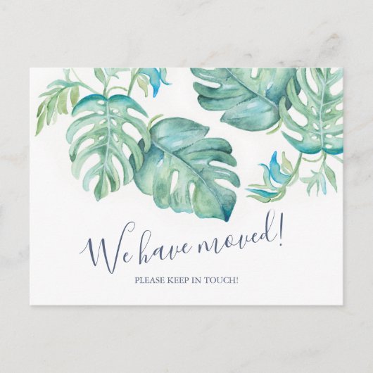 熱帯植物の緑の動く発表 ポストカード (正面)