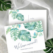 熱帯植物の緑の動く発表 ポストカード