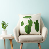 熱帯植物の緑葉のアイボリー クッション (椅子)