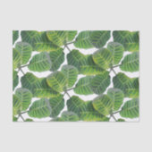 熱帯植物の葉のパターン緑と白い夏 薄葉紙 (正面)