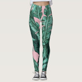 熱帯植物の葉 レギンス (正面)