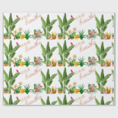熱帯植物の鳥花 ラッピングペーパー (フラット)