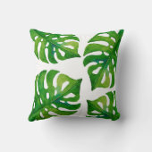 熱帯植物は水彩画に家の装飾の枕を去ります クッション (裏面)