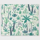 熱帯植物や葉植物模様 ラッピングペーパー (フラット)