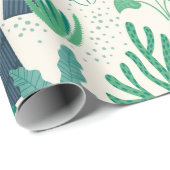 熱帯植物や葉植物模様 ラッピングペーパー (ロールコーナー)