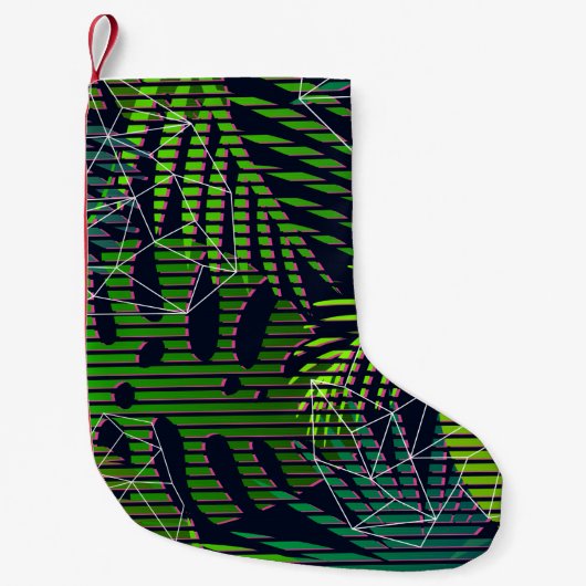 熱帯植物を使ったシームレスな熱帯パターン。ハ スモールクリスマスストッキング (正面)