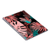 熱帯植物を使った水彩の継ぎ目のない模様 ノートブック (右側)