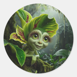 熱帯植物ステッカー ラウンドシール