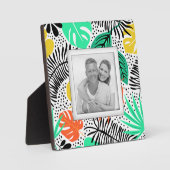 熱帯植物ドットパターンフレームレスフォトイーゼル フォトプラーク (正面)