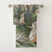 熱帯植物モザイクデジタルアート バスタオルセット (インサイチュ)