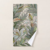 熱帯植物モザイクデジタルアート バスタオルセット (ハンドタオル)