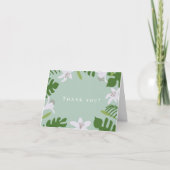 熱帯植物モダン結婚サンキューカード 招待状 (正面)