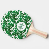 熱帯植物モンステ葉ラモノグラムの 卓球ラケット (横)