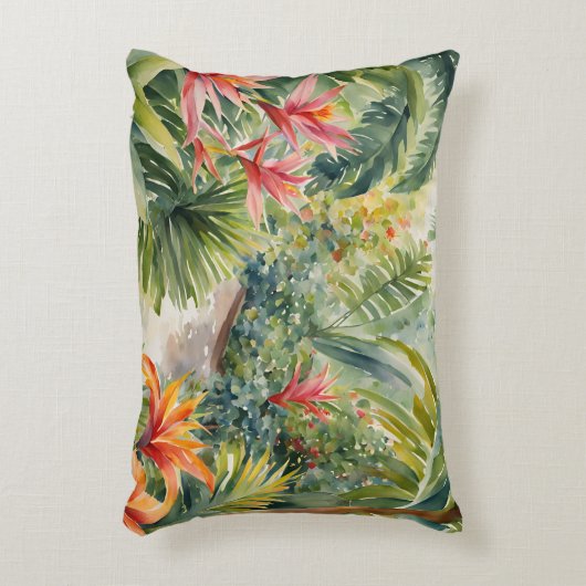 熱帯植物ヤシの木の花 アクセントクッション (正面(垂直))