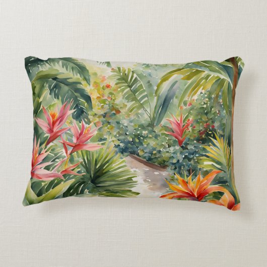 熱帯植物ヤシの木の花 アクセントクッション (裏面)