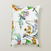 熱帯植物動植物の鳥花は白 アクセントクッション (裏面(縦))