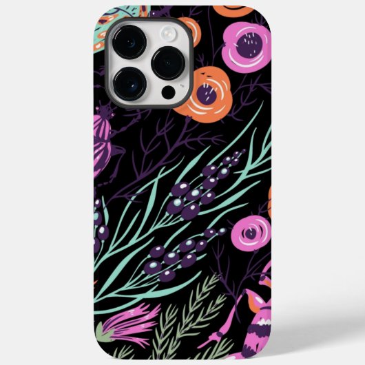 熱帯植物及びバグカラフル抽象芸術芸術 Case-Mate iPhoneケース (裏面)