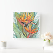 熱帯植物園パラダイスII スクエア壁時計 (ホーム)