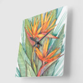 熱帯植物園パラダイスII スクエア壁時計 (傾斜)