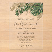 熱帯植物夏ボホ結婚の アクリル招待状 (正面)
