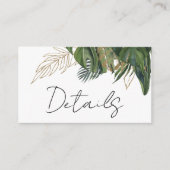 熱帯植物夏季結婚詳細 エンクロージャーカード (正面)