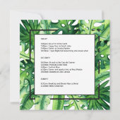 熱帯植物学バチェロレッテ週末の日程 招待状 (裏面)