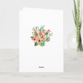 熱帯植物学フローラ結婚の感謝 サンキューカード (裏面)