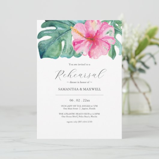 熱帯植物学結婚のリハーサルディナー 招待状 (スタンド正面)