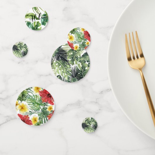 熱帯植物学離れハワイアン誕生日パーティー コンフェッティ (グループ)