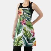 熱帯植物学鮮やかの水色の葉 エプロン (インサイチュ)