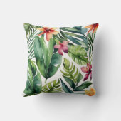 熱帯植物学鮮やかの水色の葉 クッション (裏面)