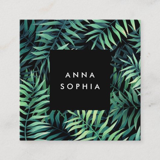 熱帯植物学 スクエア名刺 (正面)
