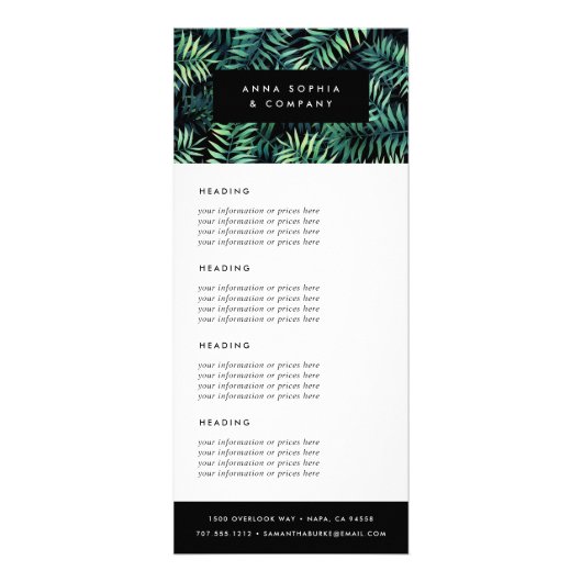 熱帯植物学 |価格またはサービス ラックカード (正面)