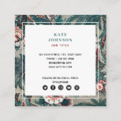 熱帯植物学QRコードソーシャルメディアのアイコン スクエア名刺 (裏面)