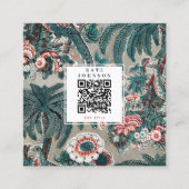 熱帯植物学QRコードソーシャルメディア スクエア名刺 (正面)