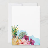 熱帯植物島の結婚式の日付を保存 招待状 (裏面)