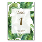 熱帯植物性のヤシ結婚の葉のテーブル番号 テーブルナンバー (裏面)