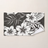 熱帯植物性の白黒 バスタオルセット (ハンドタオル)