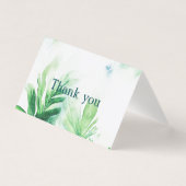 熱帯植物性の葉のサンキューカード (正面)