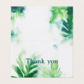 熱帯植物性の葉のサンキューカード (外部フラット)